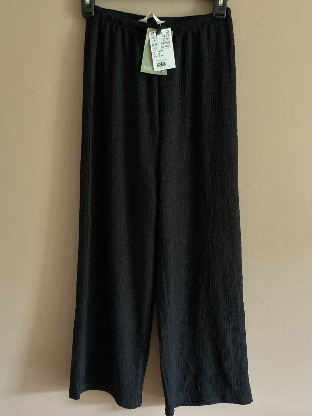 NWT H&M Black Wide-Leg Pull-On Pants